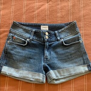 Hudson Jeans Blue Jean Shorts with Distressed Finish